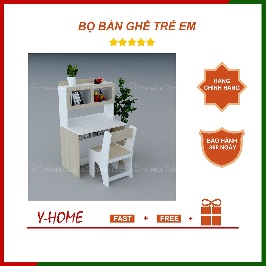 Bàn học cho bé kèm giá sách cho học sinh cấp 1, cấp 2.