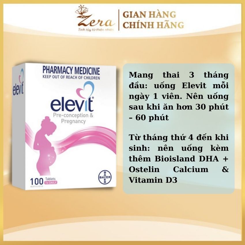 Viên uống Elevit – vitamin cho bà bầu 100 viên của Úc