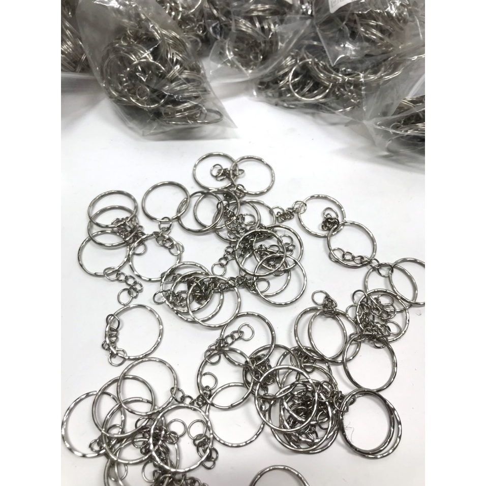 Combo 100 Khoen làm móc khóa - MẪU RĂNG CƯA - đường kính 2.4cm . màu bạc  xi sáng bóng chất lượng tối