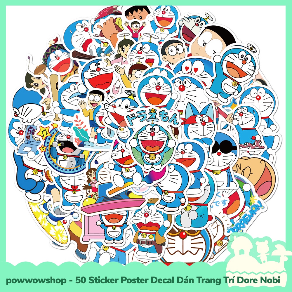 [Sẵn VN - Hỏa Tốc] 50 Sticker Decal Dán Trang Trí Đa Năng Cho Nhiều Vật Dụng Mẫu Dore Nobi The FriendShip Together