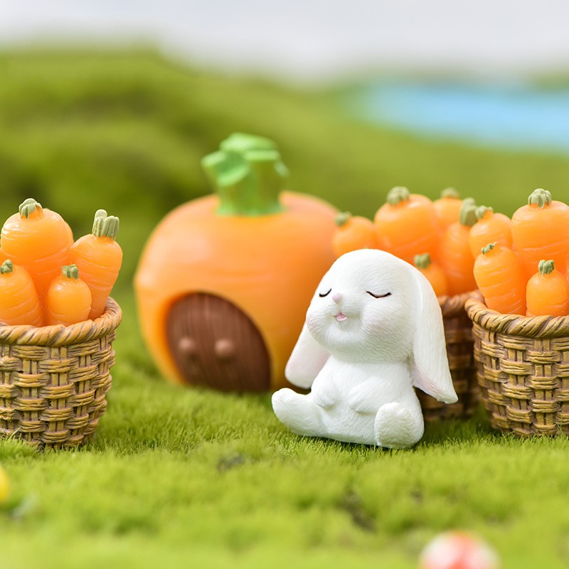 Mô Hình Thỏ Và Củ Cà Rốt Trang Trí