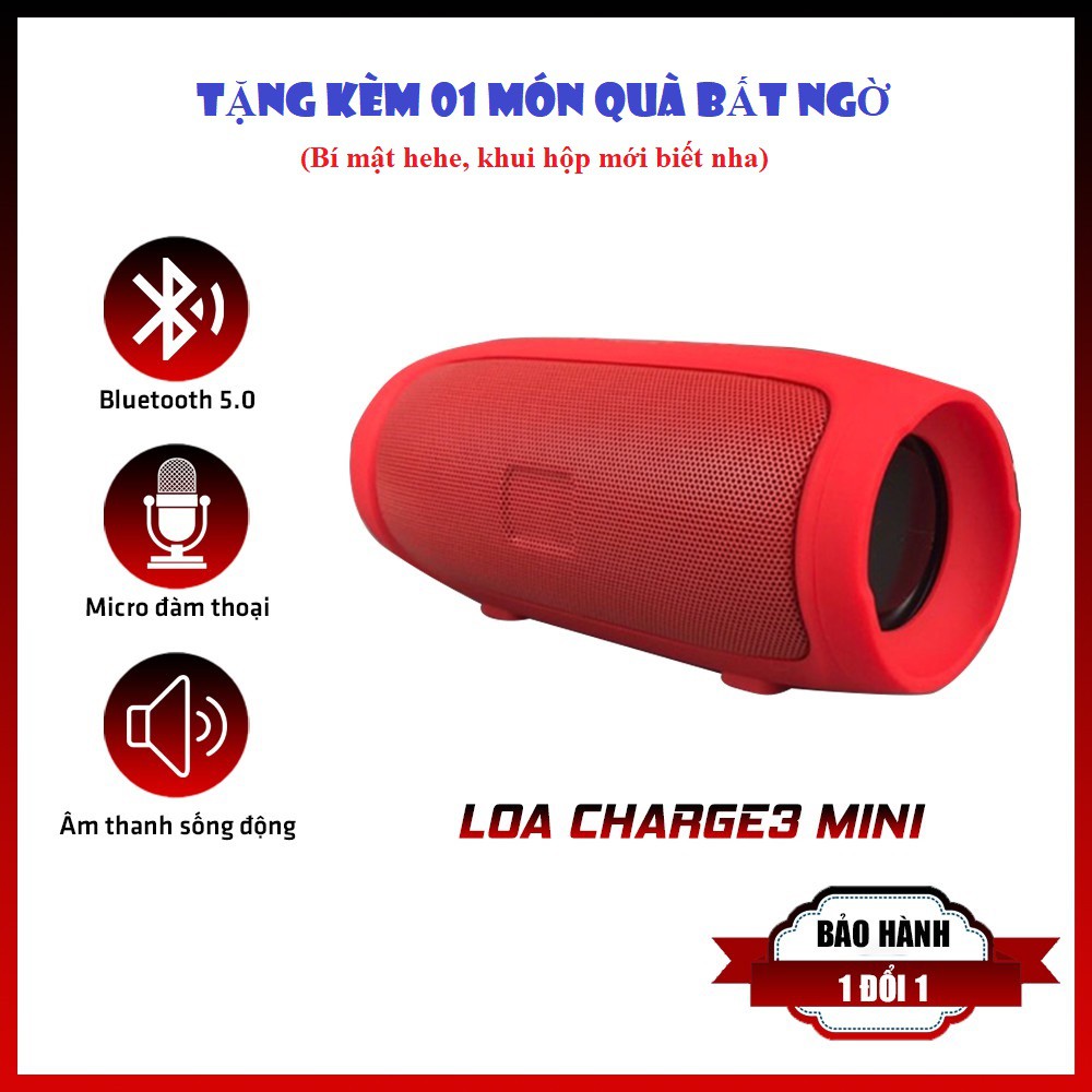 Loa Bluetooth Không Dây Charge 3 Mini Vỏ Nhôm Nghe Nhạc Hay Âm Thanh Chất Lượng Hỗ Trợ Usb/Thẻ nhớ (Có quà bí mật)