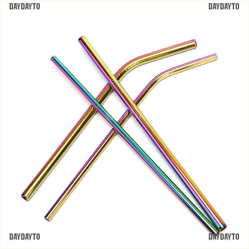 Ống Hút Inox Màu Cầu Vồng Tái Sử Dụng Tiện Lợi