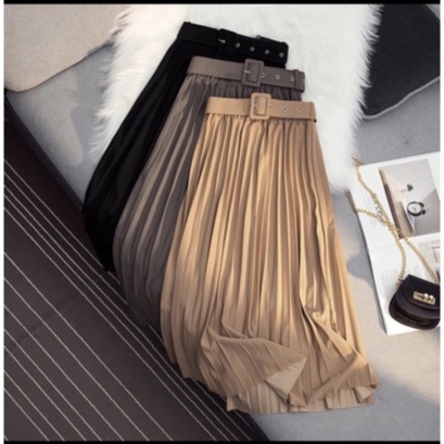 Chân váy xếp ly dài kèm đai hàng quảng châu cao cấp đẹp Chanvaydaixeplykemdai1915