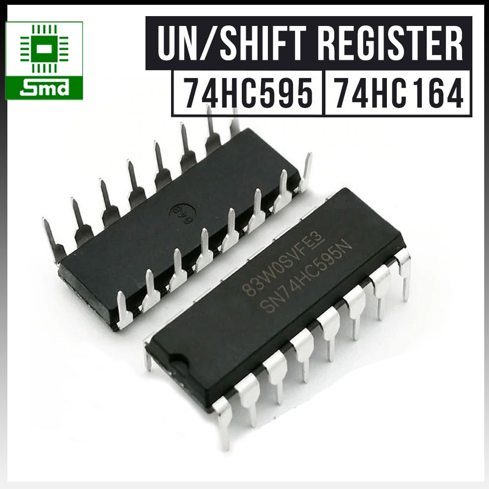 Linh kiện 74HC595 8-Bit Serial-To-Parallel Ghi dịch Shift Register DIP16 IC ghi dịch 8 bit 74hc595D 74hc595A 74164 74595