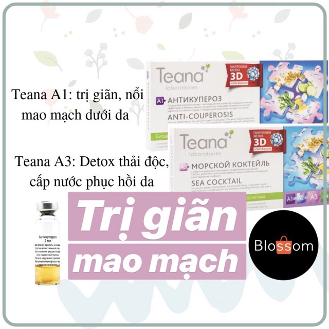 SERUM TЕANA A1 A3 cho da yếu mỏng, dãn nổi mao mạch dưới da