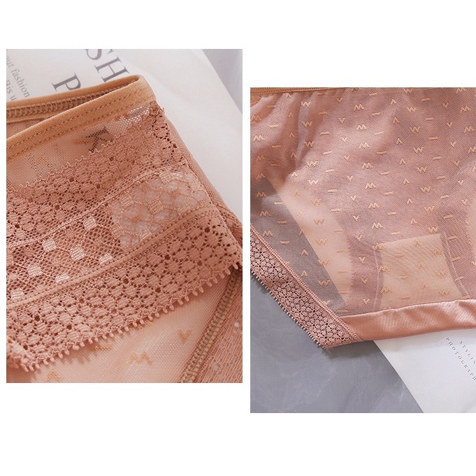 Quần Lót Lưng Thấp 100% Cotton Phối Ren Quyến Rũ Cho Nữ