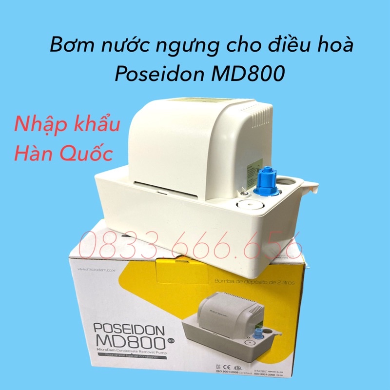 Bơm nước ngưng điều hoà Poseidon MD600 MD800 chính hãng Hàn Quốc - Bơm nước thải điều hoà MD800 - Bơm điều hoà