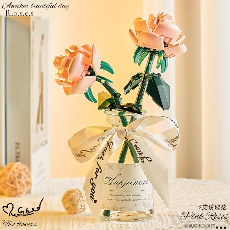 ✨Lebrick✨Bộ Đồ Chơi LEGO Xếp Hình Hoa Hồng Xanh Dương Lãng Mạn Sáng Tạo Thích Hợp Làm Quà Sinh Nhật Cho Bé Gái