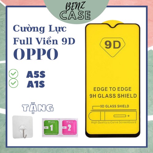 [OPPO A5S/A1S] Kính cường lực 9D FULL KEO Full viền Đen cho OPPO A5S và A1S