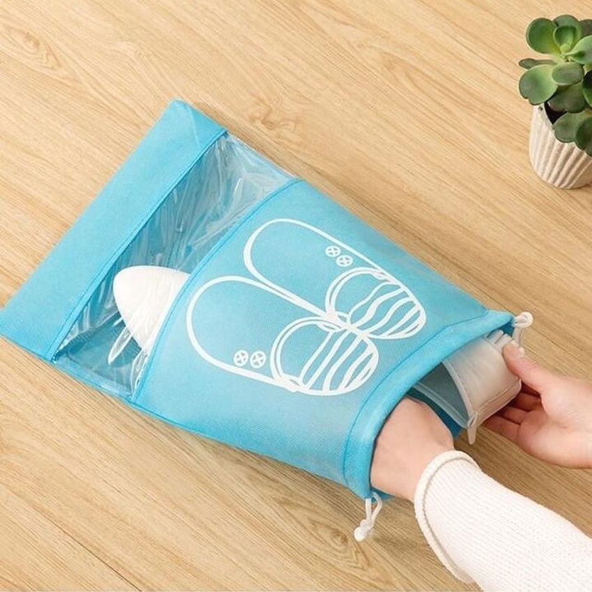 Túi đựng giày đa năng vải không dệt chống nước bụi ẩm mốc miệng dây rút đựng đồ cá nhân bỏ vali du lịch tiện lợi Angola