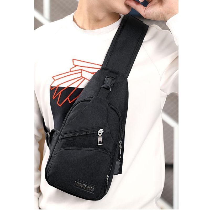 Túi Canvas Đeo Chéo Vai Sức Chứa Lớn Đa Năng Thời Trang Cao Cấp Có Cổng Sạc USB