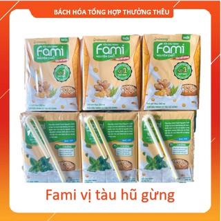 Sữa Dậu Nành Fami Nguyên Chất Vị tàu hũ gừng vỉ 6 hộp