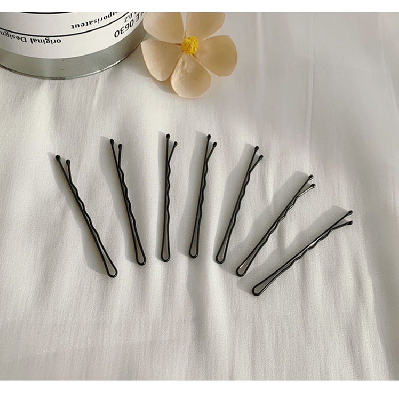 Set 100 kẹp tóc màu đen đơn giản phong cách Hàn Quốc