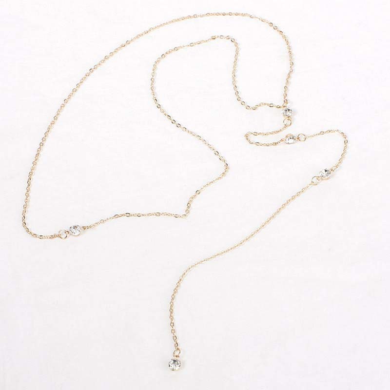 Dây chuyền lưng đính hạt bằng kim loại sang trọng cho nữ