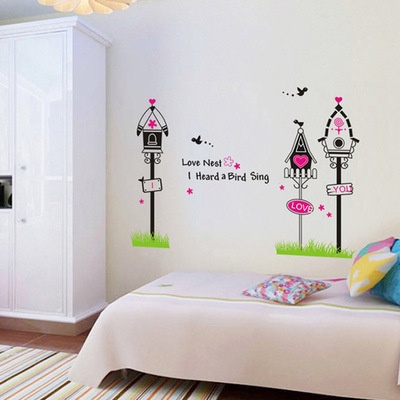 Decan dán tường, decan trang trí phòng mẫu giáo hình tổ chim cúc cu AY832