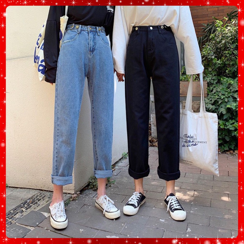 Quần Jean Dài Cạp Cao Dáng Suông_J5