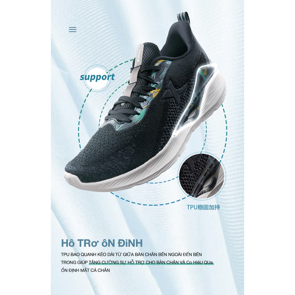 Giày thể thao nam chạy bộ Xtep thiết kế liền khối,dáng giày sneaker nam nâng cao khả năng thoát khí 879219110623