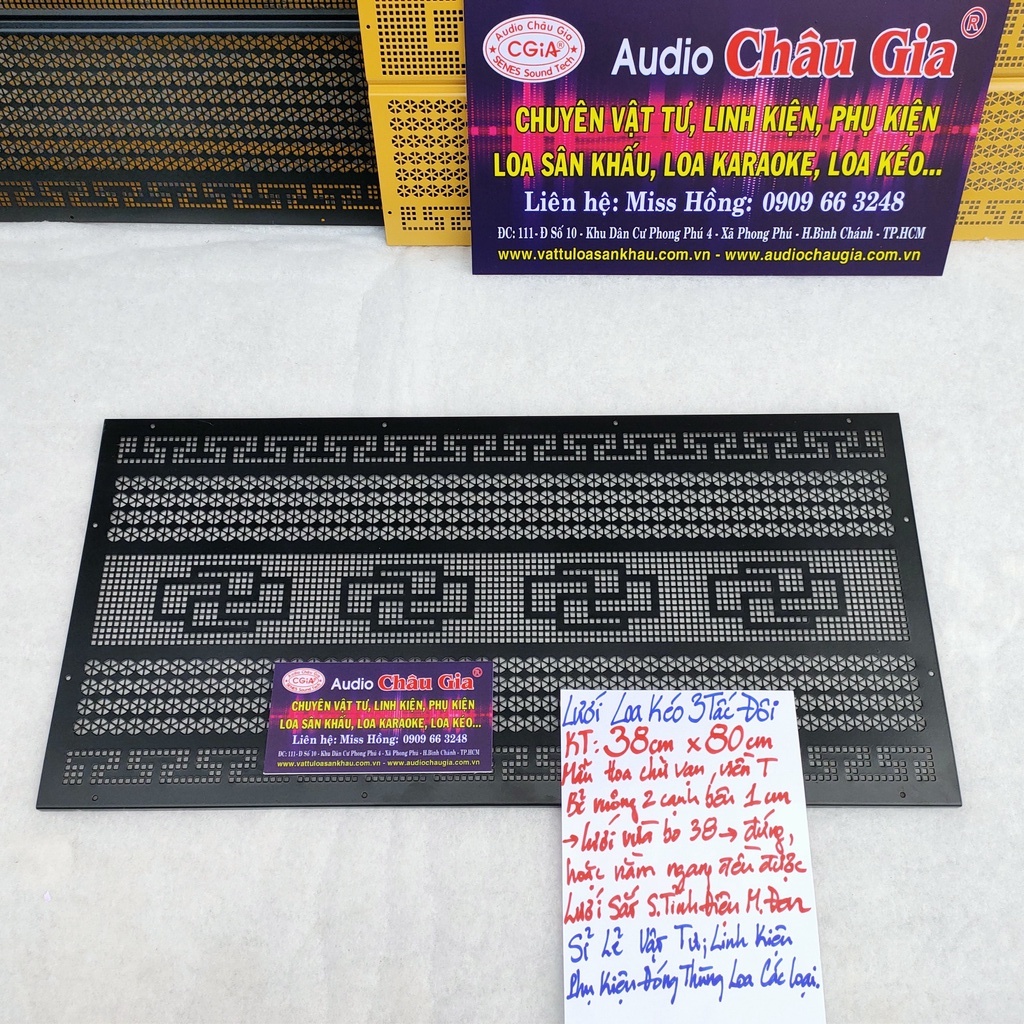 Lưới loa kéo 3 tấc đôi 38cm x80cm 1 tấm Audio châu gia