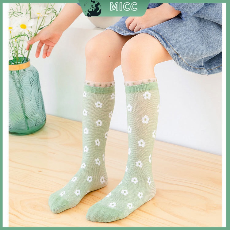 Đôi vớ cotton phối ren lưới thoáng khí cho bé