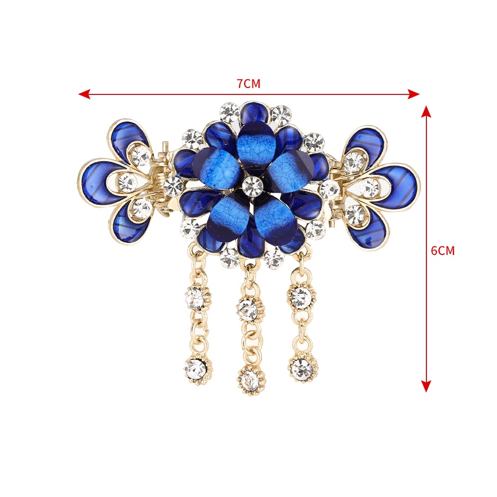 Kẹp tóc hình hoa đính đá phong cách vintage xinh xắn