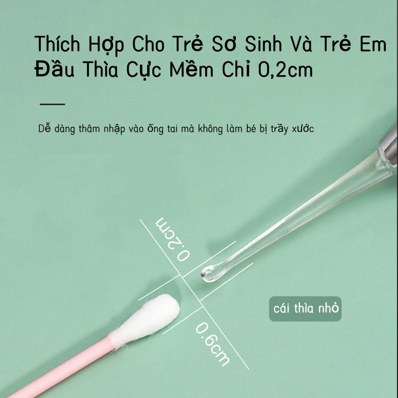 Dụng cụ lấy ráy tai đầu mềm bằng silicon có đèn chiếu sáng an toàn cho bé