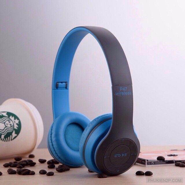 Tai Nghe Chụp Tai Bluetooth Headphone P47 Có Mic Hỗ Trợ Thẻ Nhớ TF Card