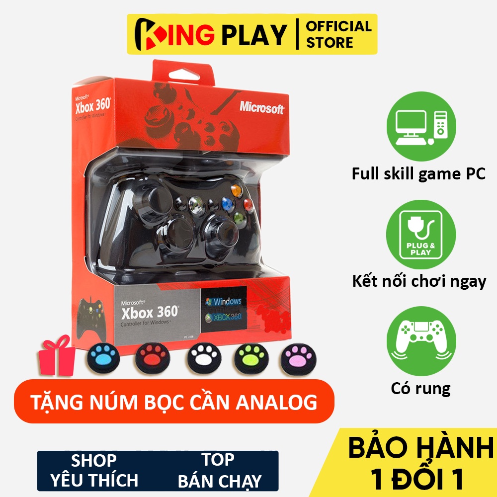 Tay cầm Chơi Game Xbox 360 có dây - Tay Cầm chơi game PC Laptop chơi full skill all game PC Fifa online 4 Fo4, Pes