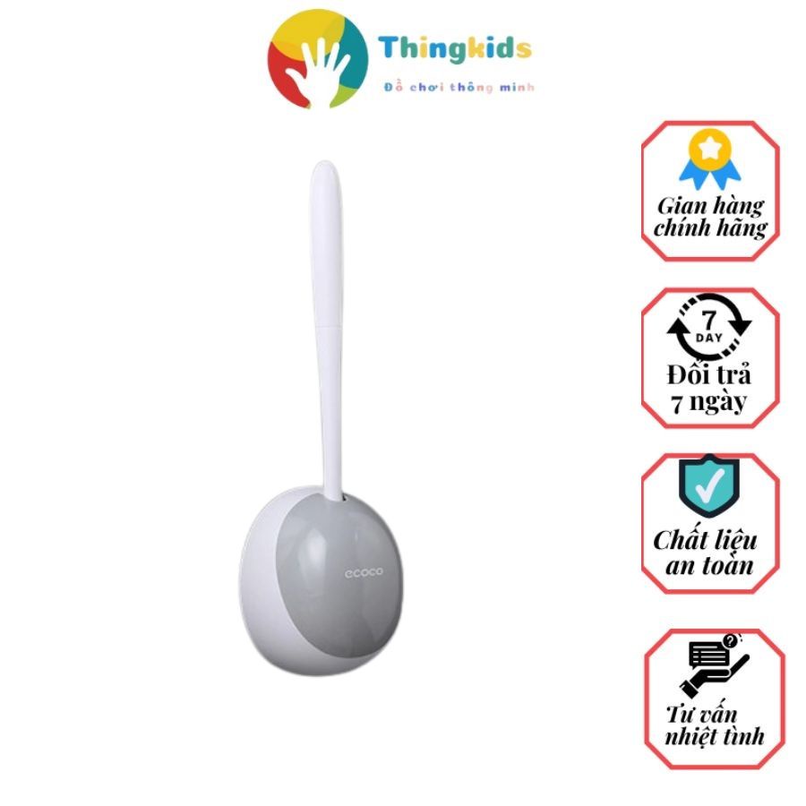 Cọ vệ sinh, cọ toilet silicon tròn Ecoco có hộp đựng chống bắn nước mẫu mới 2023
