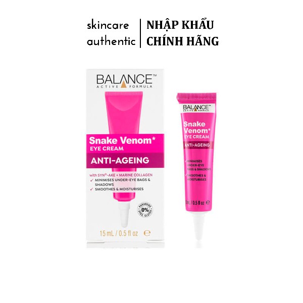 Kem Mắt Chống Lão Hóa Tinh Chất Nọc Rắn Balance Active Formula 15ml