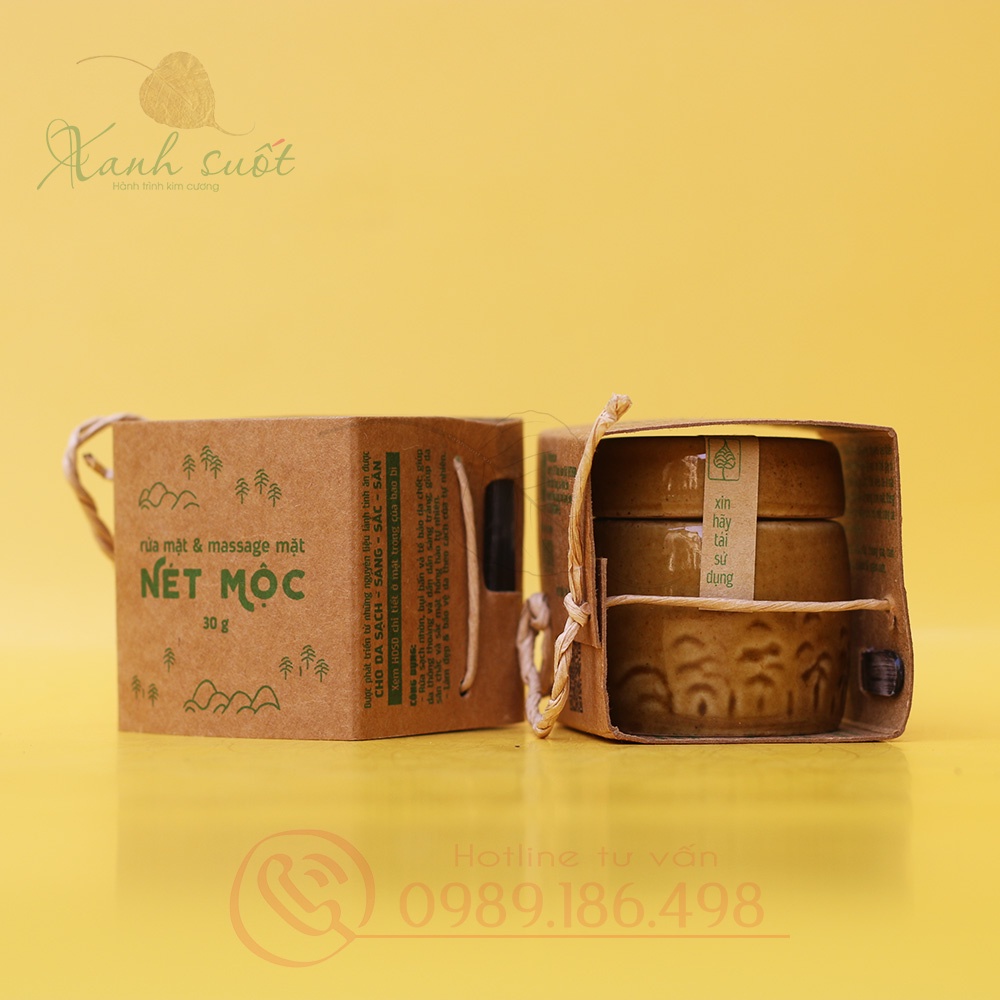 Rửa mặt & massage mặt Nét Mộc - Greenoo Làm sáng-săn chắc-bảo vệ da [Xanh Suốt HCM]