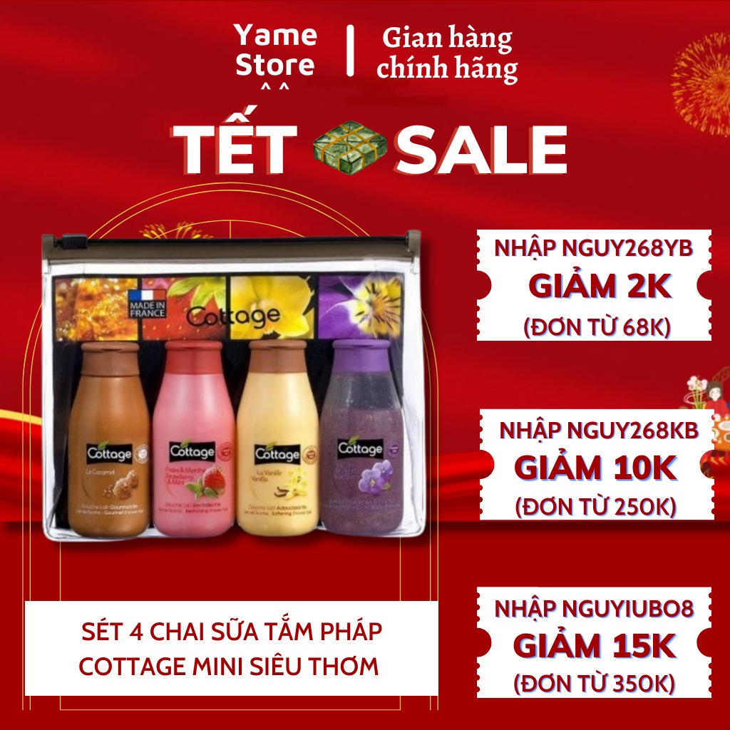 SÉT 4CHAI SỮA TẮM COTTAGE MINI