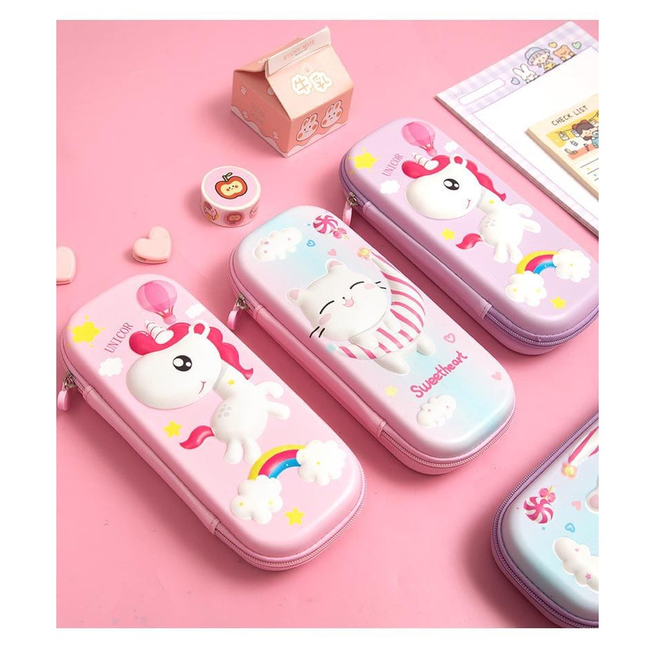 Hộp Bút Họa Tiết In Nổi 3D Sinh Động, Siêu Nhẹ, Chống Thấm Nước, dành cho bé trai và bé gái - NKHB02