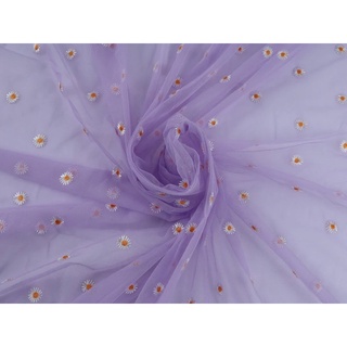🌼 VẢI VOAN LƯỚI THÊU HOA CÚC 🌼 [GIÁ 3m]
