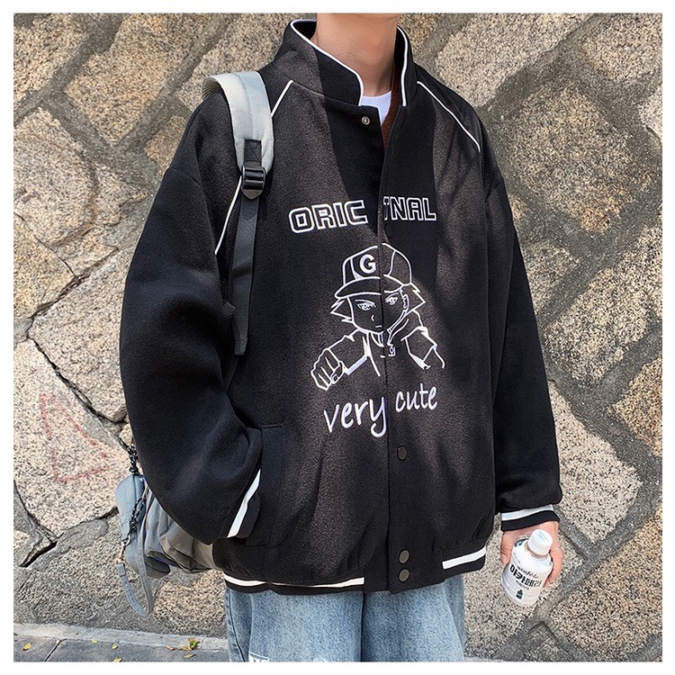 Áo bomber ORICTNAL phom rộng unisex DEGO Áo khoác ngoài nam nữ mặc thu đông style hàn quốc