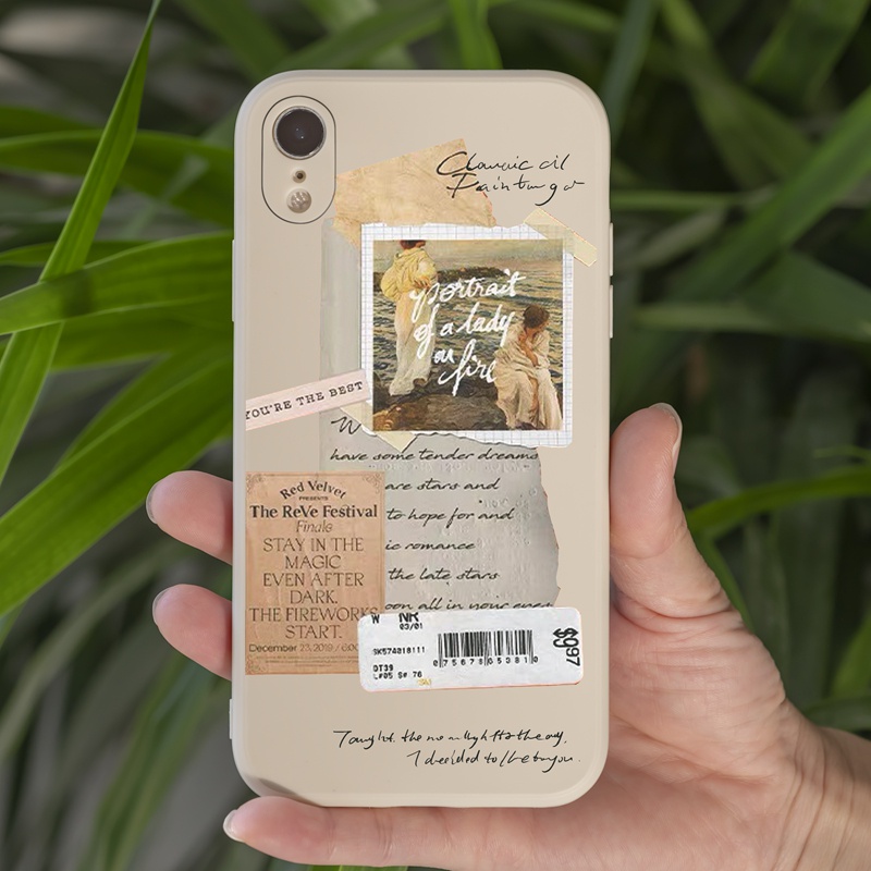 Ốp lưng iphone Ốp điện thoại silicon mềm in hình hình vintage thích hợp cho iPhone Xs Max 7 8plus 11 Pro Max XR 12 13mini