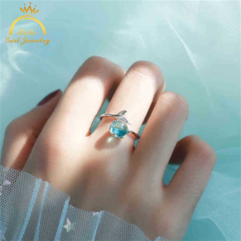 Nhẫn Xốp Thiết Kế Hở Hình Đuôi Nàng Tiên Cá Đơn Giản Cho Nữ