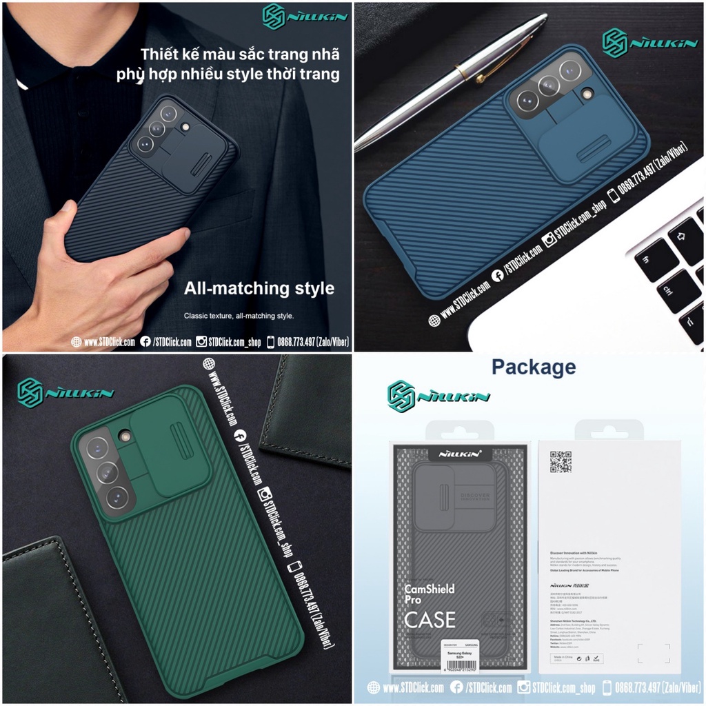 ỐP LƯNG SAMSUNG GALAXY S22 5G - S22 PLUS 5G - S22 ULTRA 5G NILLKIN CAMSHIELD PRO BẢO VỆ CAMERA CHÍNH HÃNG