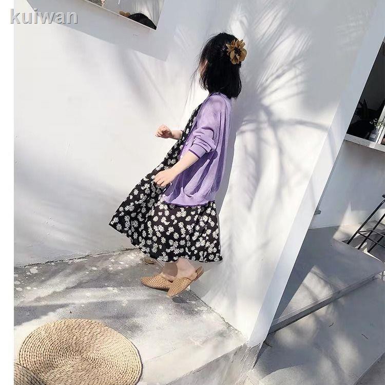 Đầm Yếm Vải Voan In Hoa Cúc Nhỏ Kiểu Hàn Quốc Thời Trang Mùa Hè Mới 2020 Cho Bé Gái