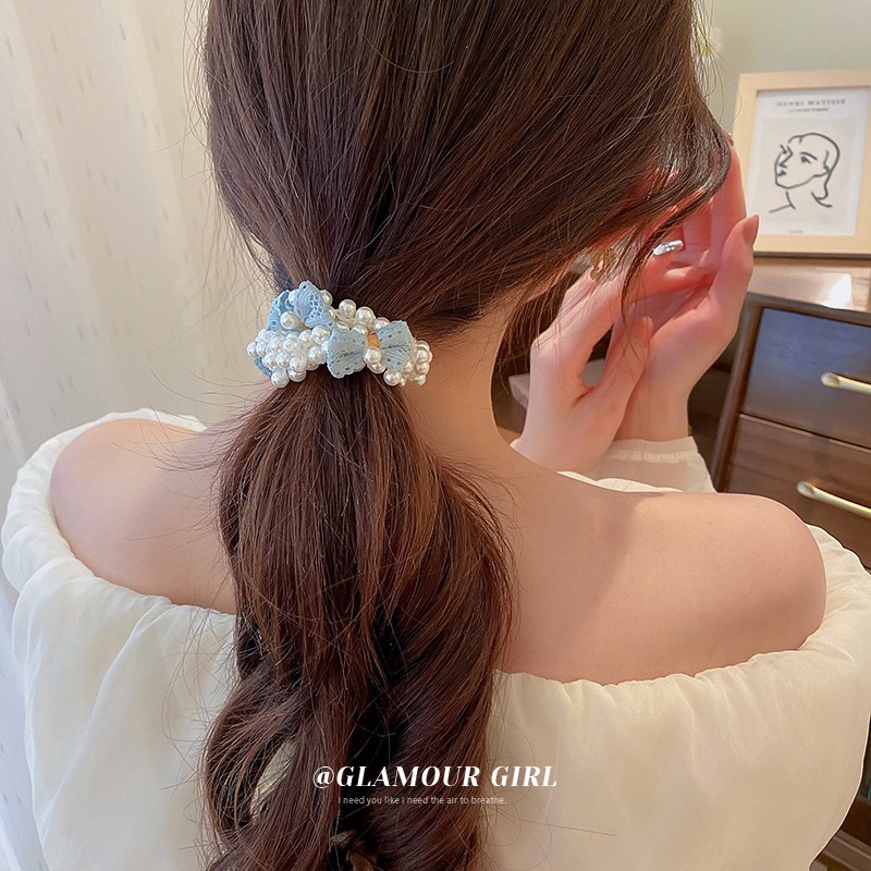 Dây Cột Tóc Cao Su Đính Ngọc Trai Thời Trang Cho Nữ