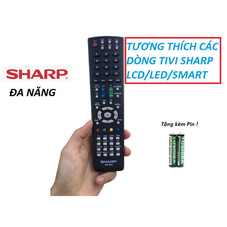 Điều khiển Tivi Sharp đa năng cho các dòng tivi Sharp LCD/LED/Smart, Hàng tốt