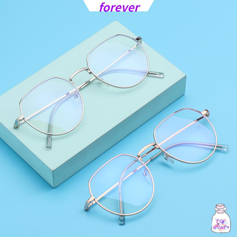 🌱FOREVER🌱 Women Men Anti-Blue Light Eyeglasses Computer Eye Protection Metal Glasses Portable Fashion Polygon Vintage Ultra Light Frame/Multicolor