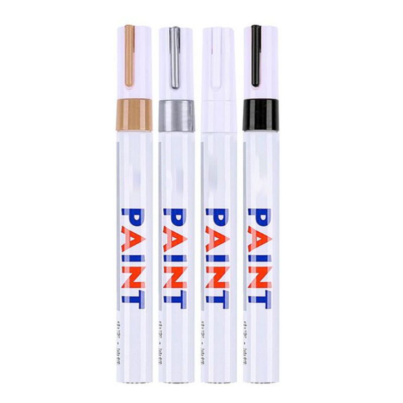 Set 4 bút marker viền chống nước sơn màu metalic dùng trang trí resin nghệ thuật hoặc trang trí trên cao su và kim loại