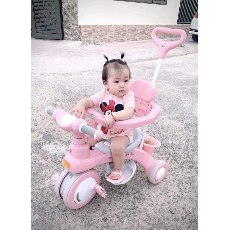XE ĐẠP 3in1 VỪA LÀM XE  ĐẨY KÈM XE CHÒI BABY CARRIAGE 618
