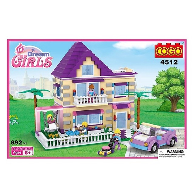 Hộp đồ chơi ráp nhà biệt thự xe hơi cho bé gái DREAM GIRLS 4512