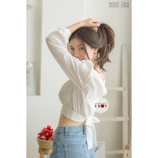 Áo kiểu croptop thắt nơ ENVY A0520