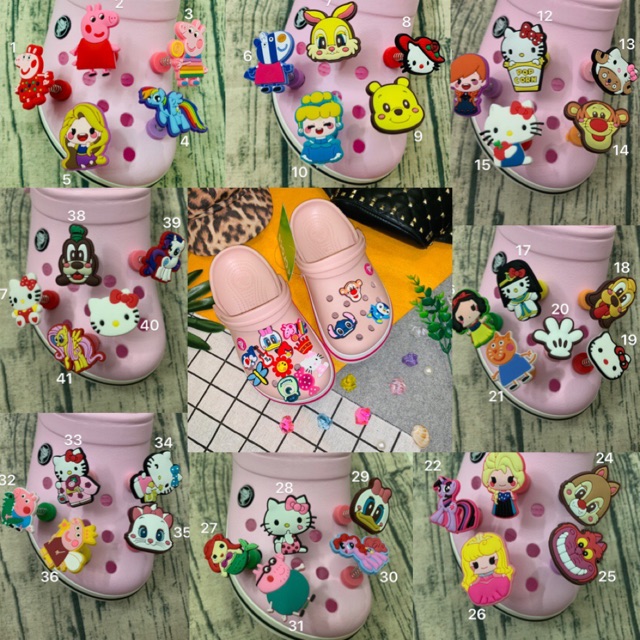 Stick jjibtiz lò xo hình cute gắn dép và balo