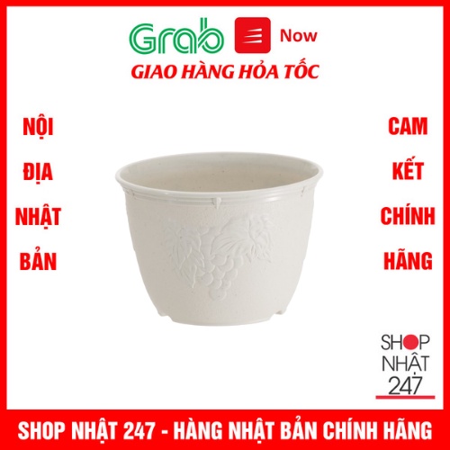 [Hỏa Tốc HN] Chậu hoa tròn màu trắng 21cm Nội địa Nhật Bản