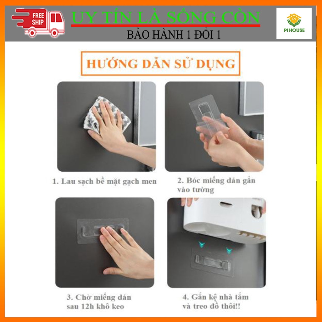 [ BAO GIÁ SỈ SHOPEE ] Bộ Nhả Kem Đánh Răng Tự Động, Kệ Để Đồ Phòng Tắm Cao Cấp