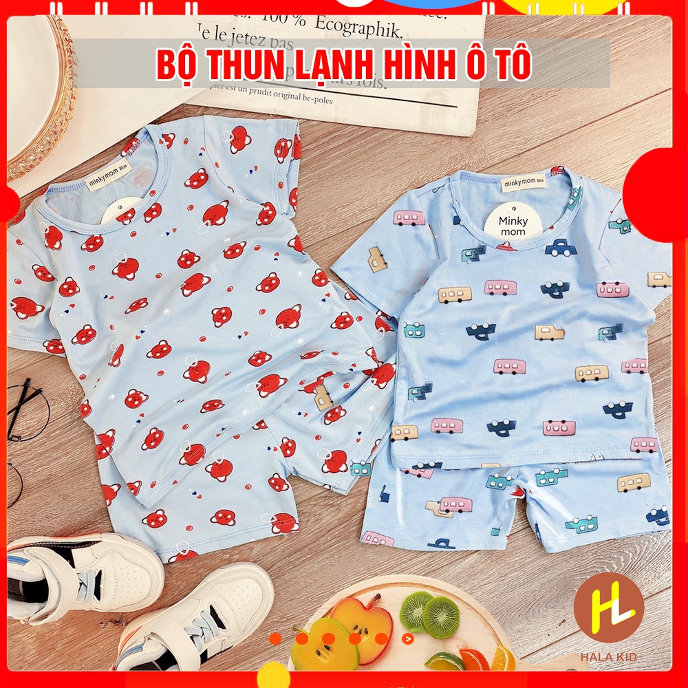 Bộ quần áo THUN LẠNH hình Ô TÔ cho bé (5-16KG) QATE658